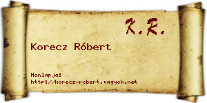 Korecz Róbert névjegykártya