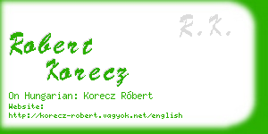robert korecz business card